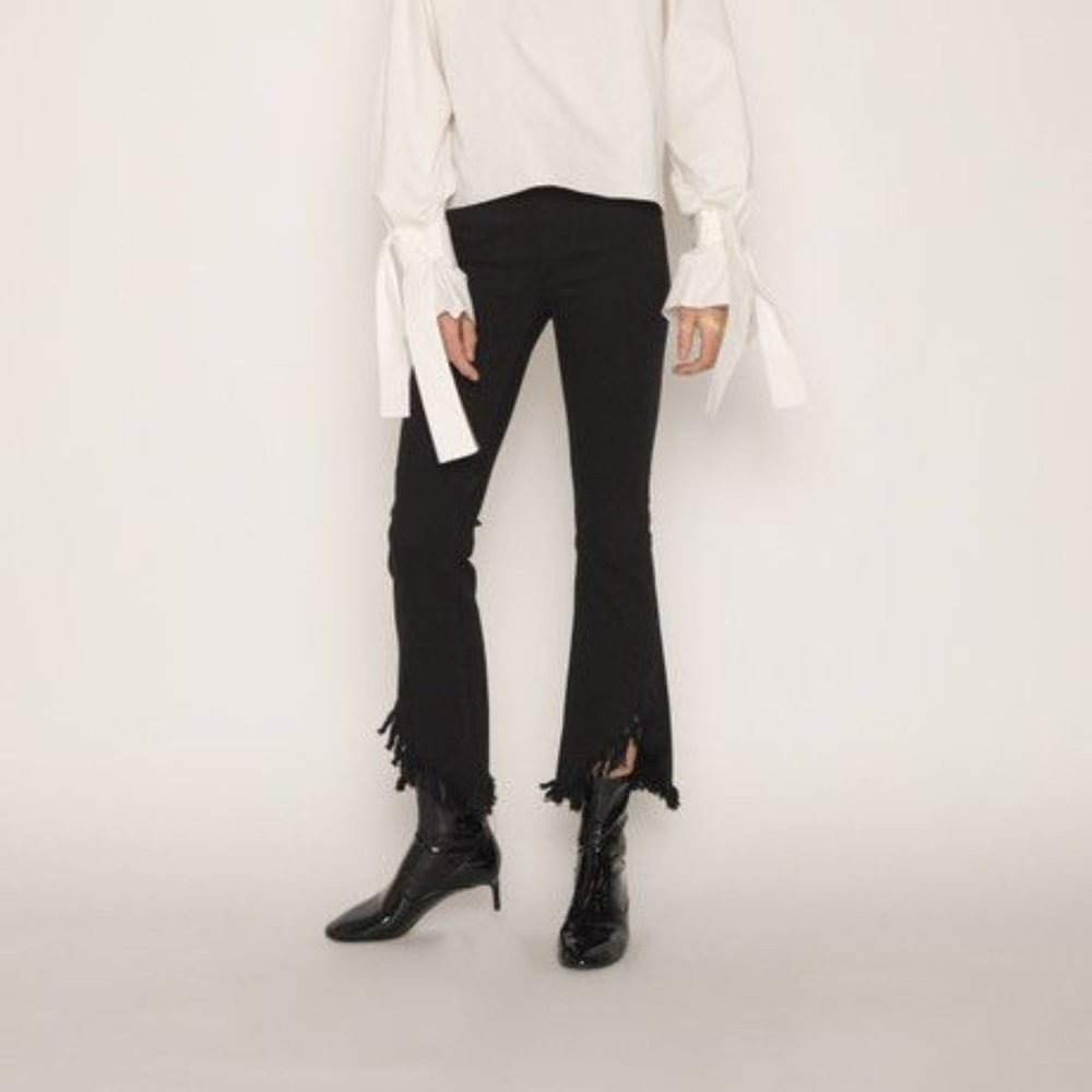 Oak + Fort Black Flare Jeans